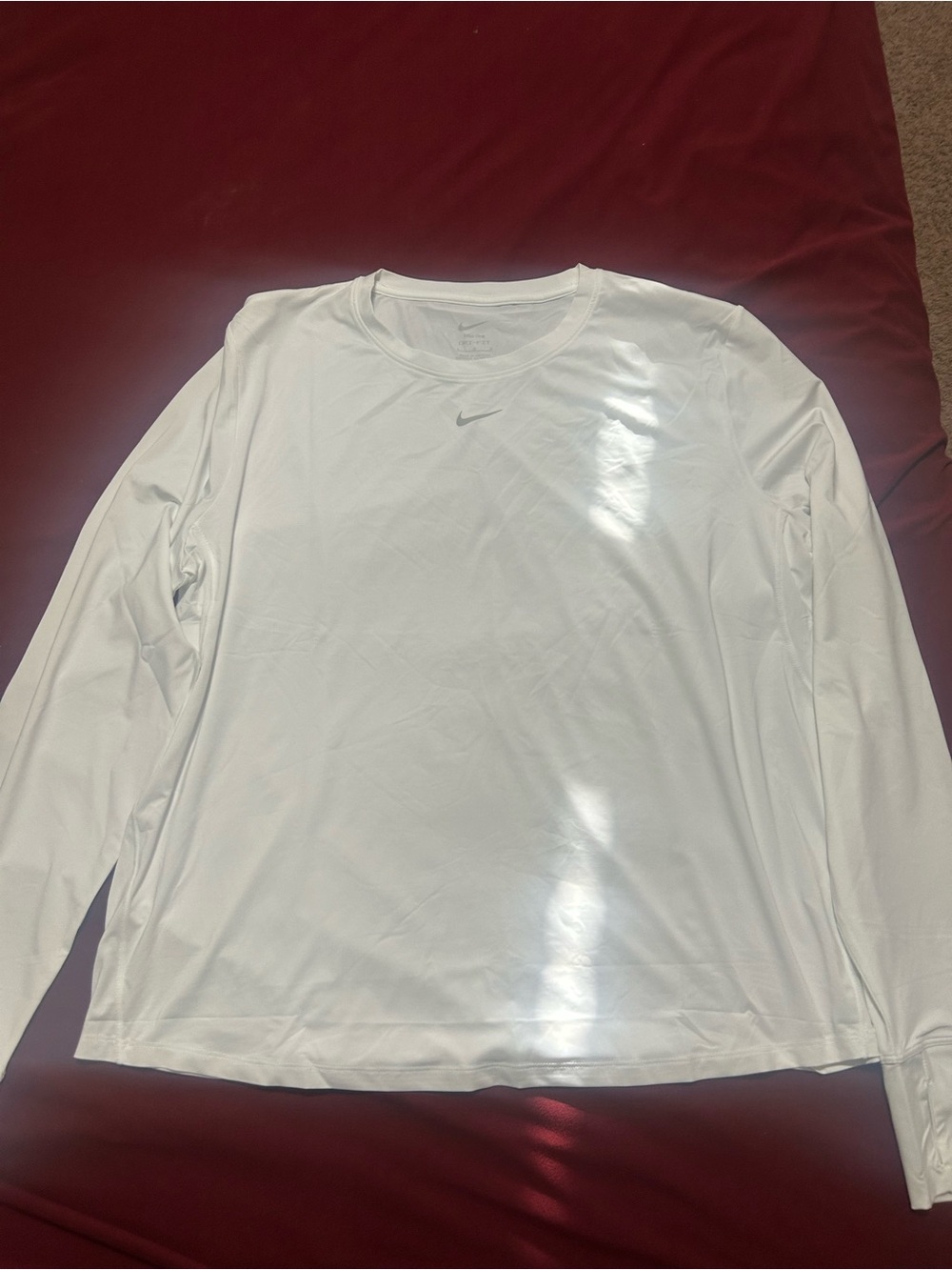 Nike White  Women’s Long-Sleeve Dri-FIT Crew Shirt